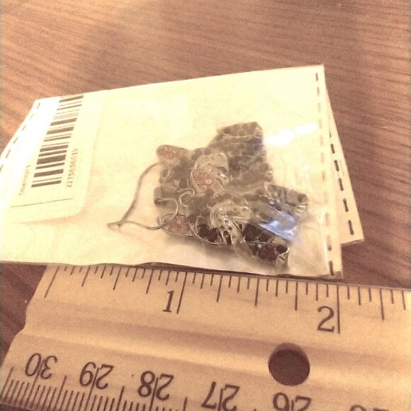 Earrings Bulldog Frenchie Rhinestone Pierced Sparkly Stylish Dangle Trendy Cute - Picture 3 of 3